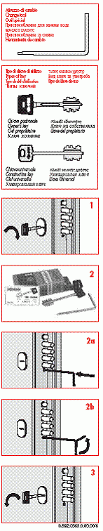 комплект ключей для перекодировки замка CISA