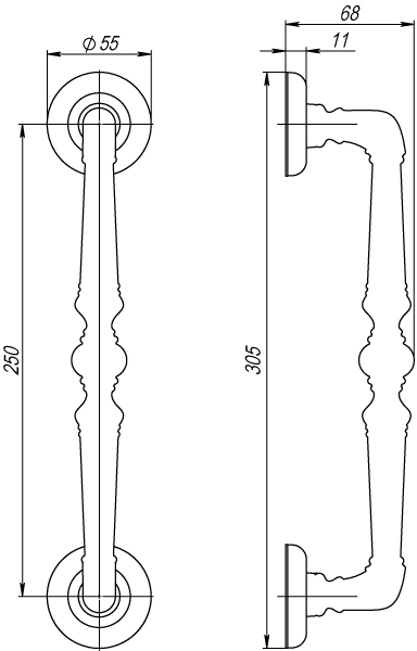 Ручка-скоба PALAZZO PULL SM AB-7 матовая бронза (1 штука)