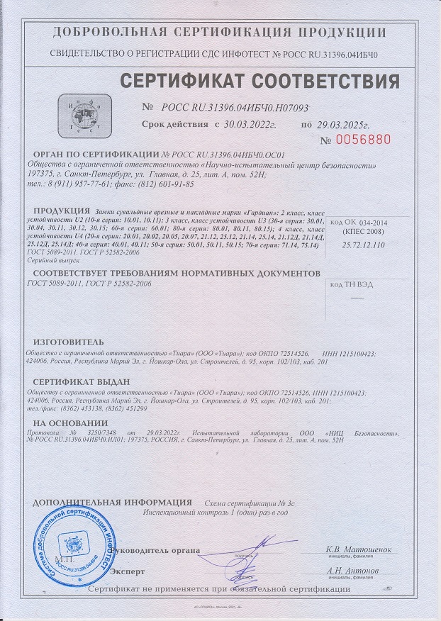 Гардиан сертификат ГОСТ